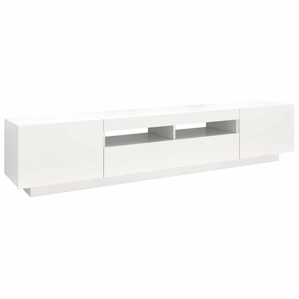 TV Cabinet RGB LED Lights White Modern Storage Unit Media Stand 200 x 35 x 40 cm