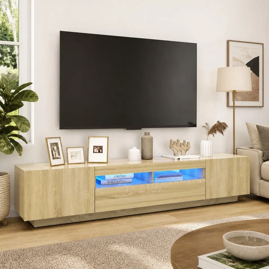 Sonoma Oak TV Cabinet with LED Lighting