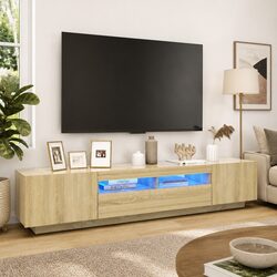 Sonoma Oak TV Cabinet with LED Lighting