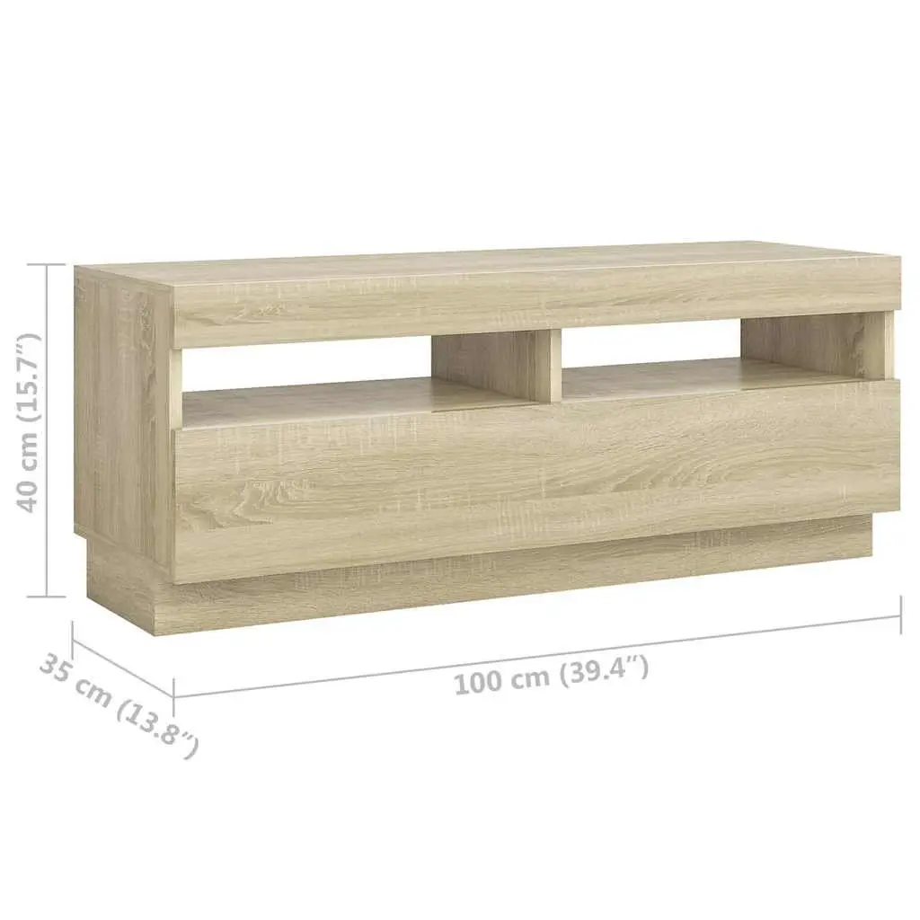 Sonoma Oak TV Cabinet with LED Lighting