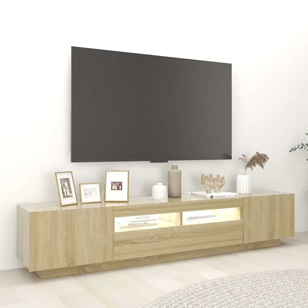 Sonoma Oak TV Cabinet with LED Lighting