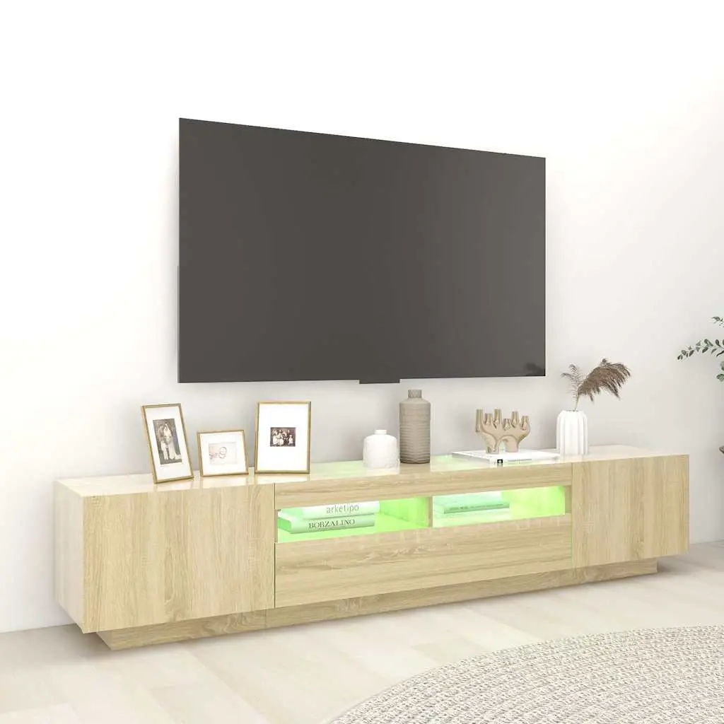 Sonoma Oak TV Cabinet with LED Lighting