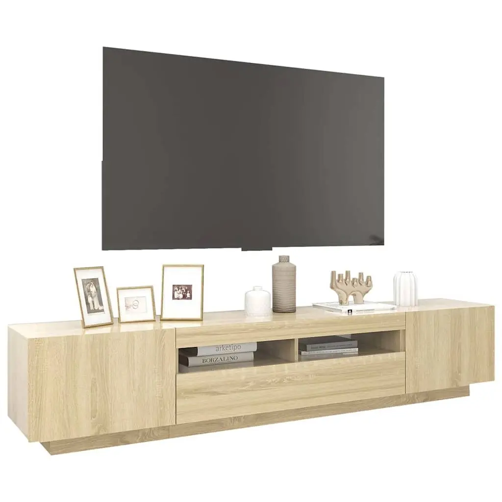 Sonoma Oak TV Cabinet with LED Lighting