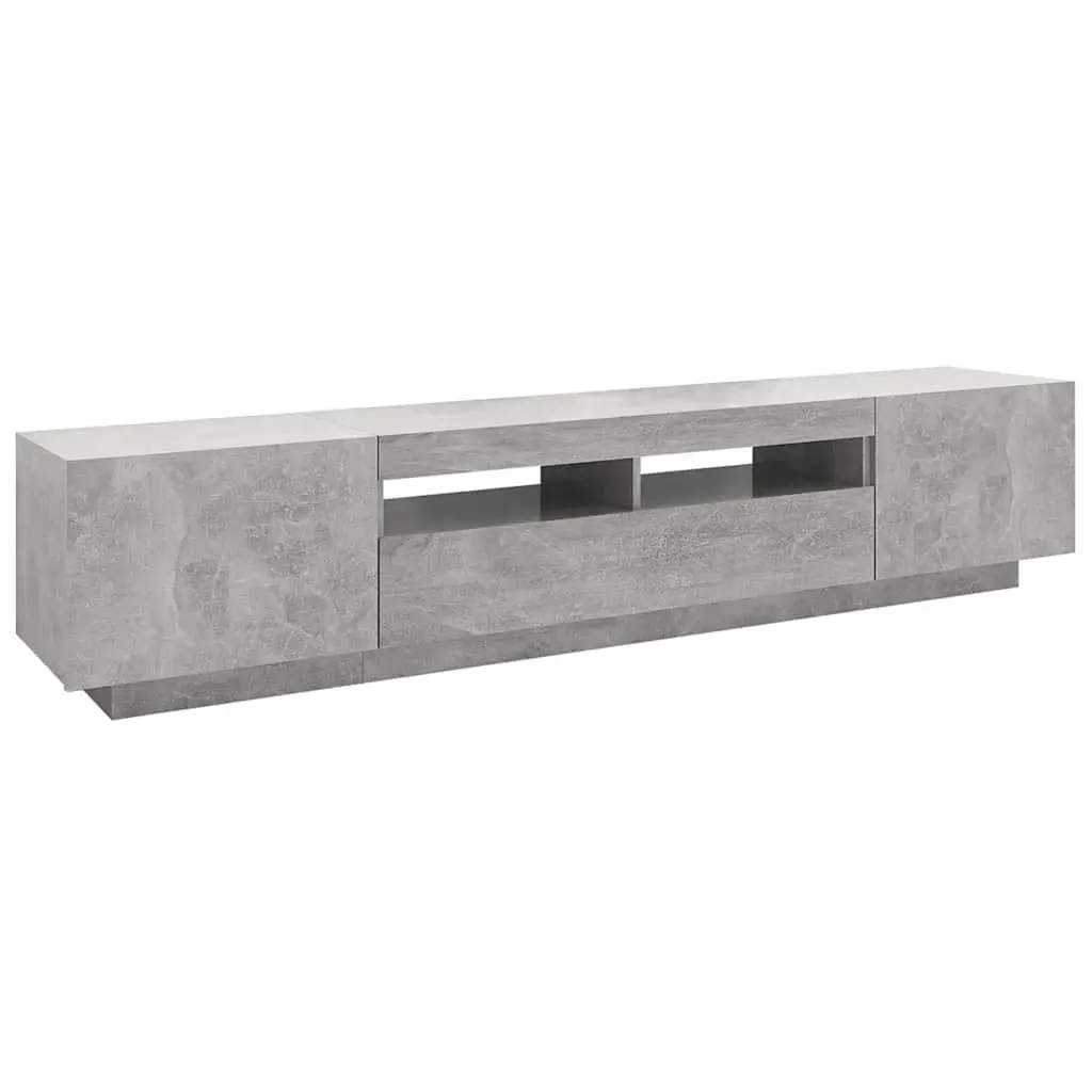 Grey Modern TV Cabinet with RGB LED Lighting 200cm