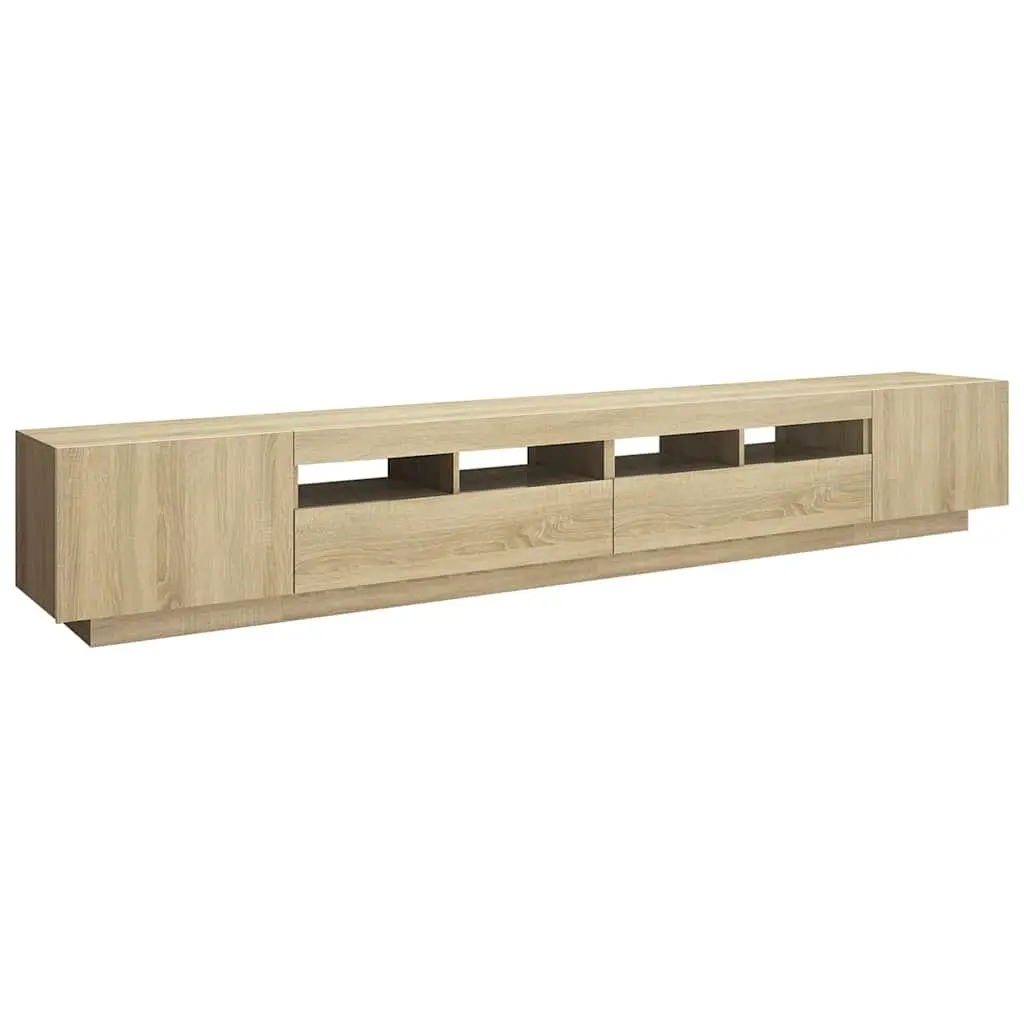 TV Cabinet RGB LED Lights Sonoma Oak Entertainment Unit 260 x 35 x 40 cm