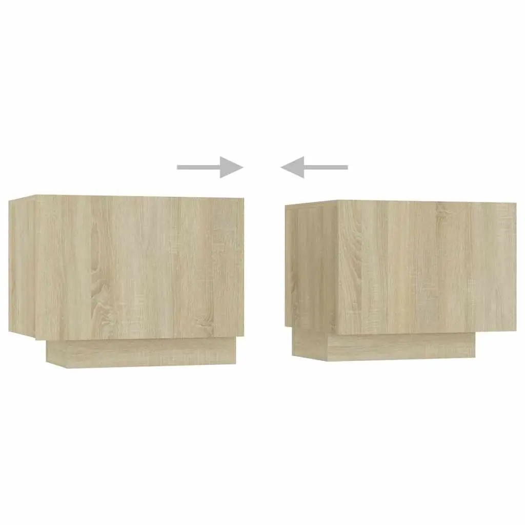 TV Cabinet RGB LED Lights Sonoma Oak Entertainment Unit 260 x 35 x 40 cm