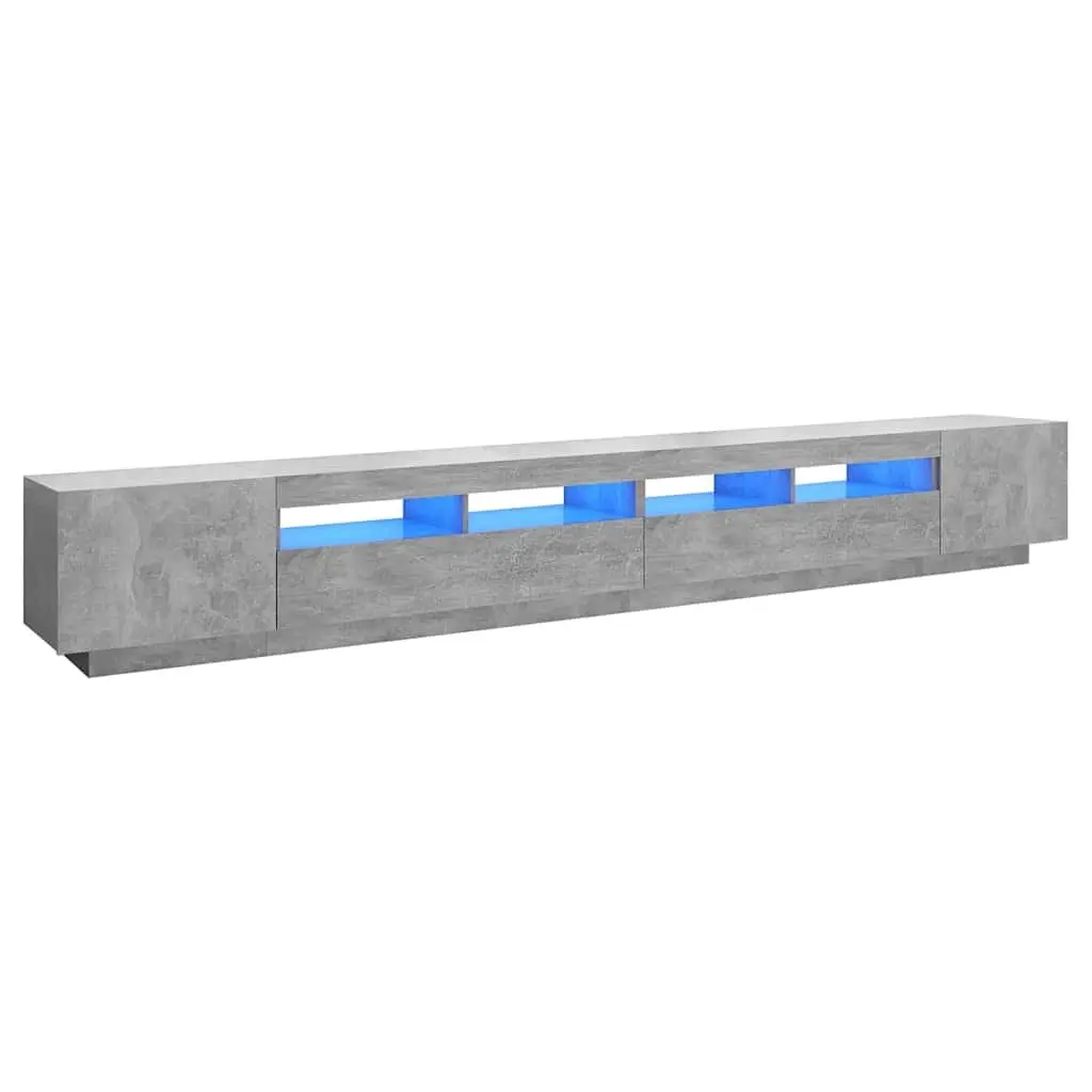 TV Cabinet Grey Modern 300 x 35 x 40 cm Media Storage Unit with RGB LED Lights