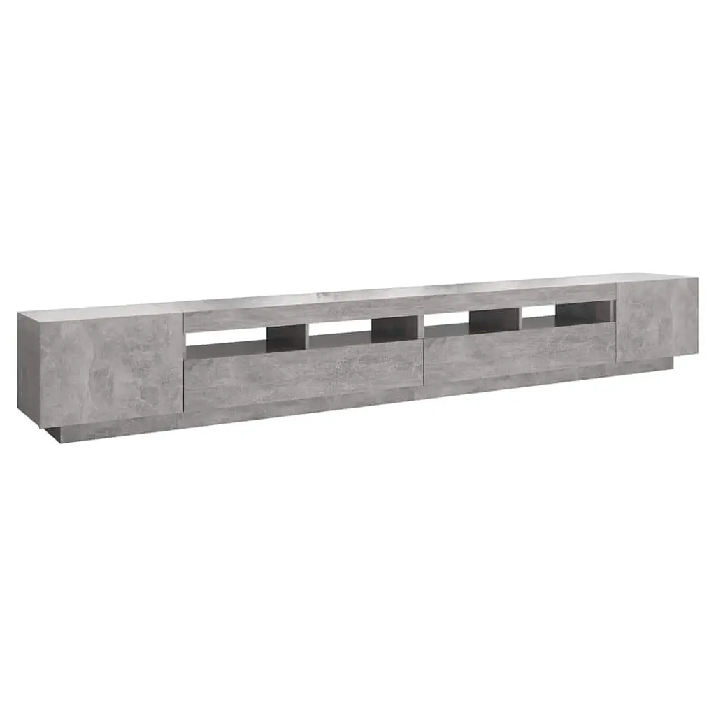 TV Cabinet Grey Modern 300 x 35 x 40 cm Media Storage Unit with RGB LED Lights