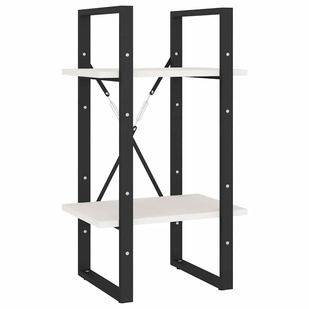 5-Tier White Pinewood Book Cabinet Storage Display Unit