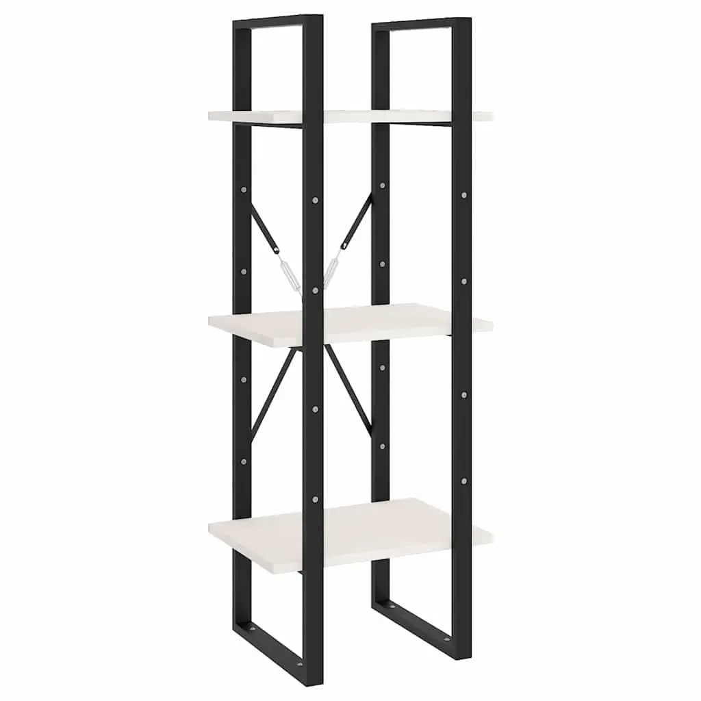 5-Tier White Pinewood Book Cabinet Storage Display Unit