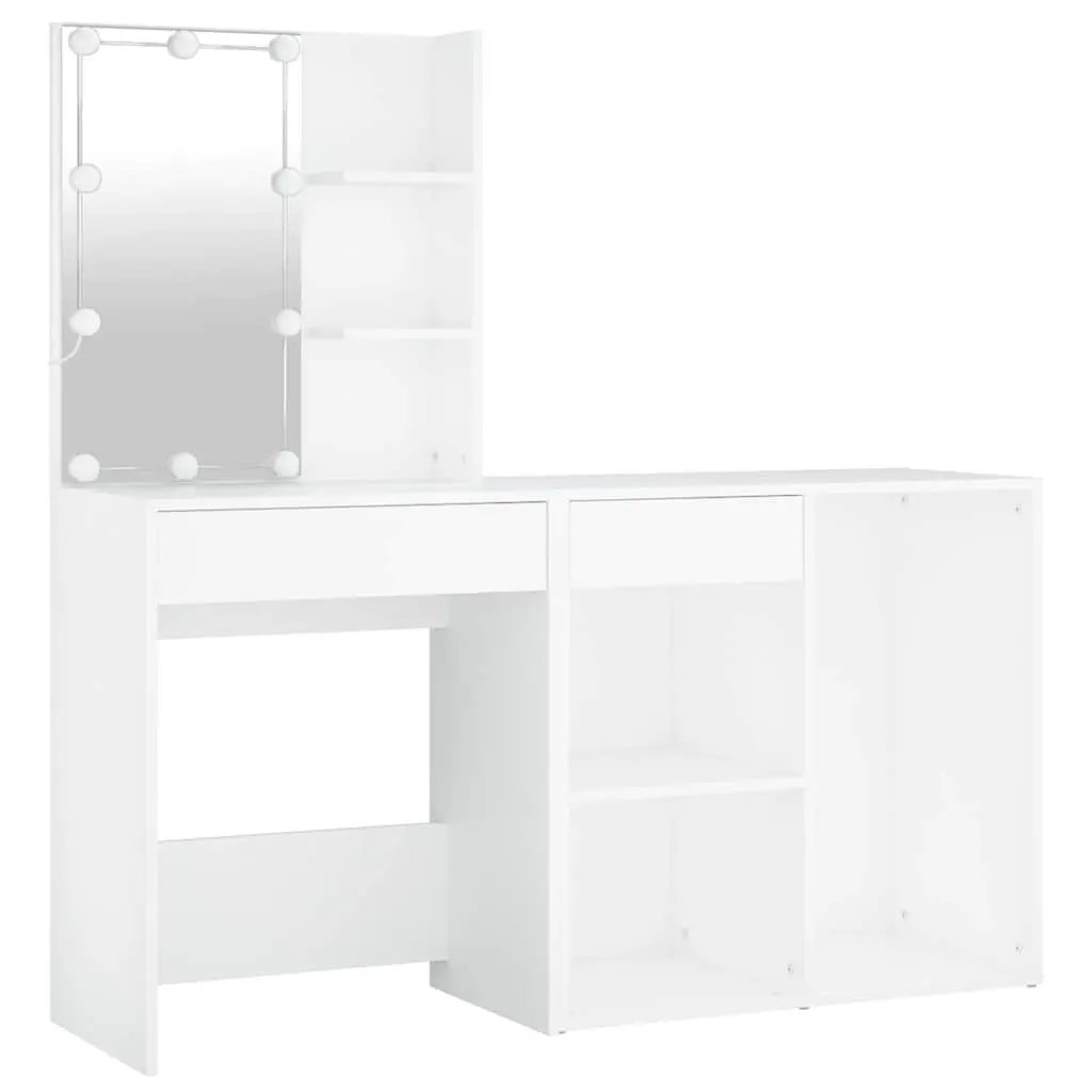 White LED Dressing Table with Cabinet for Makeup