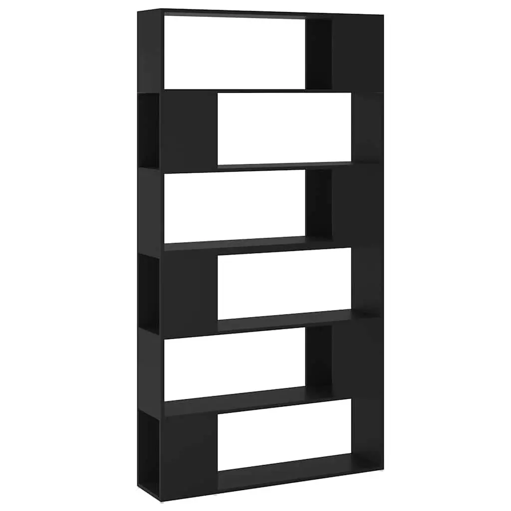 Black Book Cabinet Room Divider Storage Unit 100x24x188cm