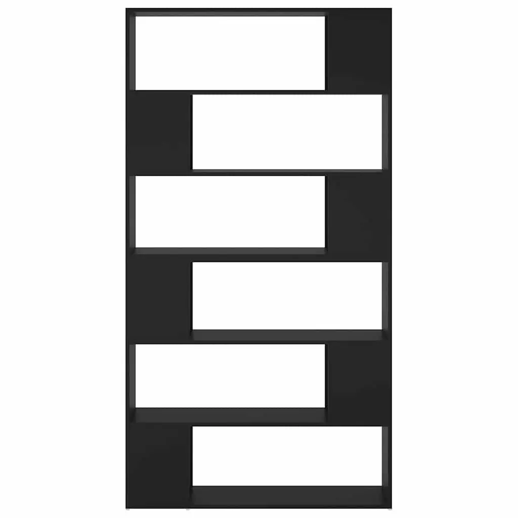 Black Book Cabinet Room Divider Storage Unit 100x24x188cm