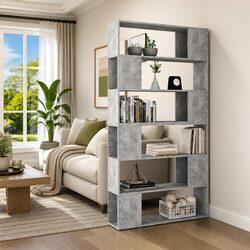 Grey Book Cabinet Room Divider for Stylish Storage
