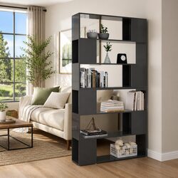 High Gloss Grey Book Cabinet Room Divider and Storage
