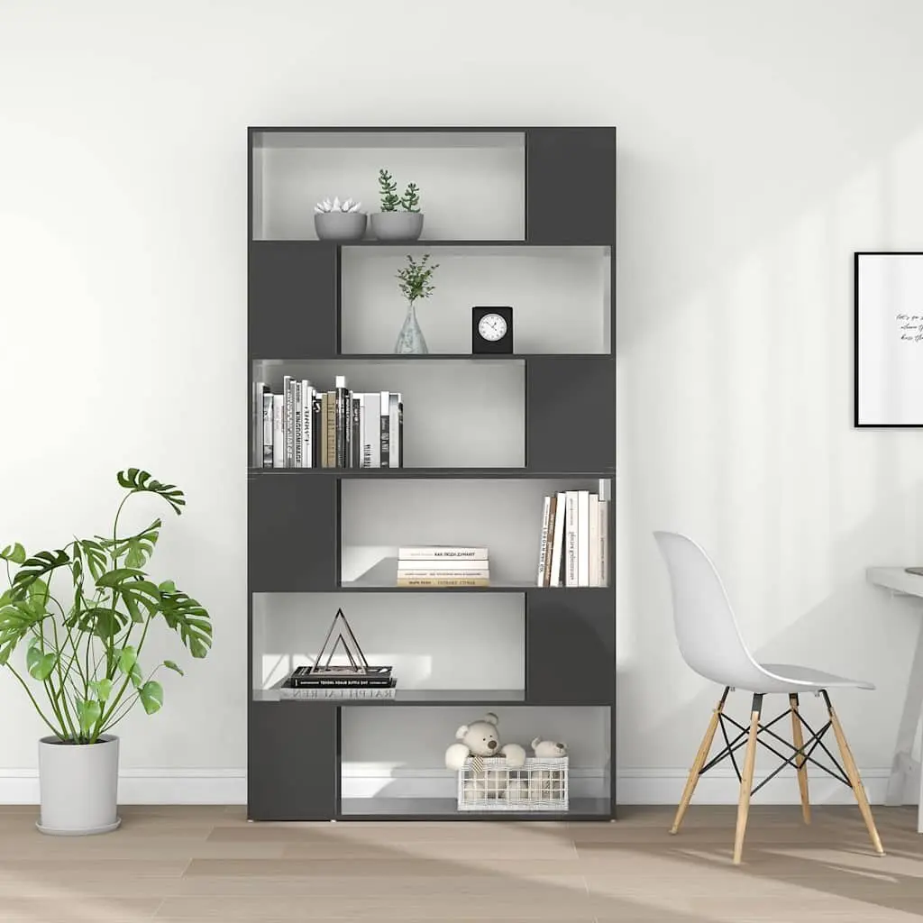 High Gloss Grey Book Cabinet Room Divider and Storage