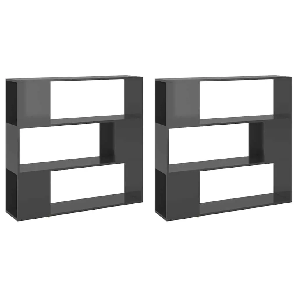 High Gloss Grey Book Cabinet Room Divider and Storage