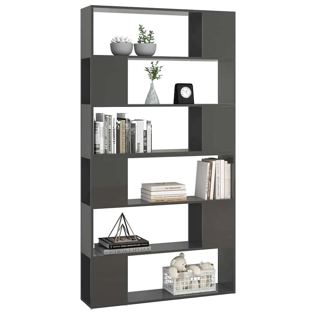 High Gloss Grey Book Cabinet Room Divider and Storage
