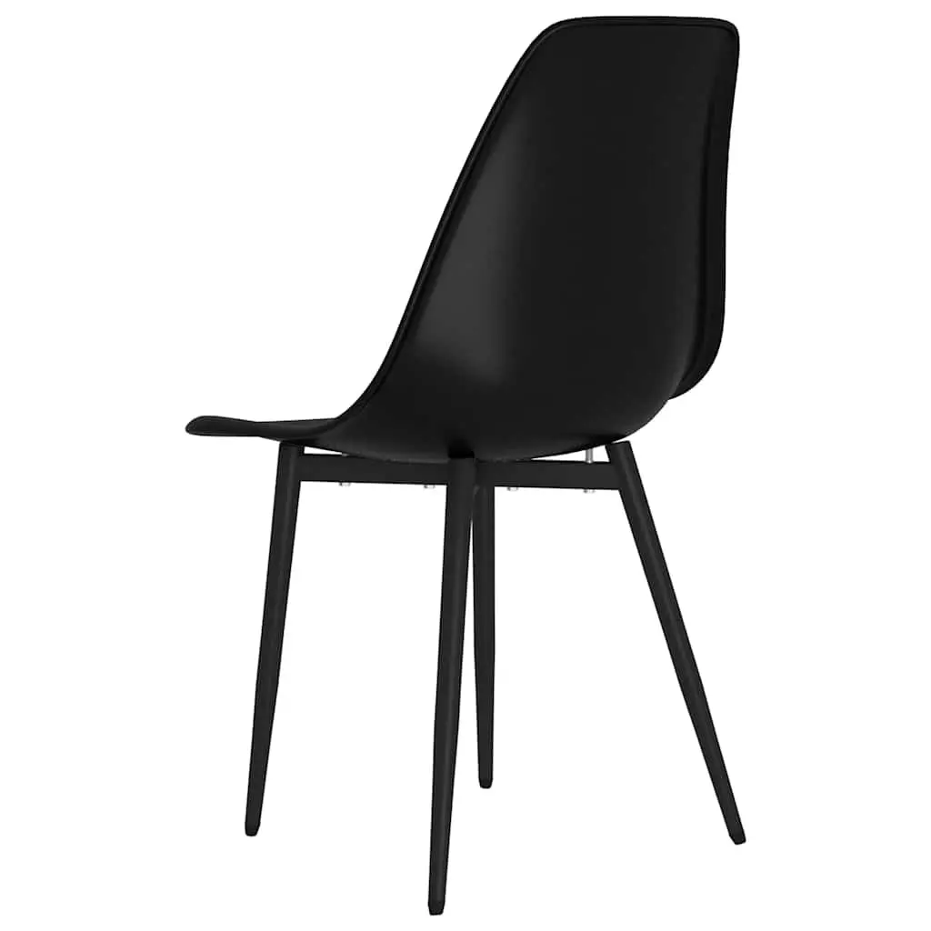 Dining Chairs Contemporary Minimalist Black Polypropylene 6 Piece