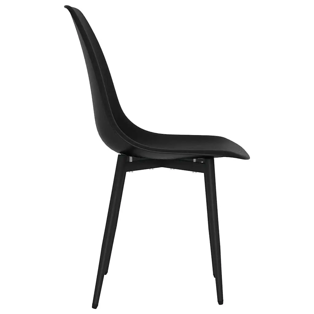Dining Chairs Contemporary Minimalist Black Polypropylene 6 Piece