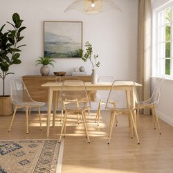 Set of 6 Transparent Ergonomic Dining Chairs