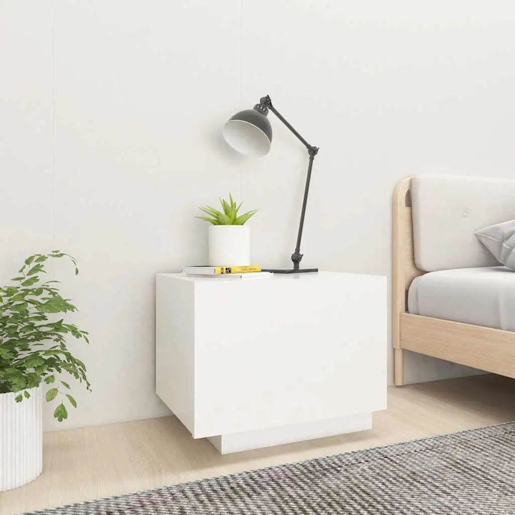 Bedside Cabinet White 100x35x40 cm Engineered Wood Storage Table Nightstand