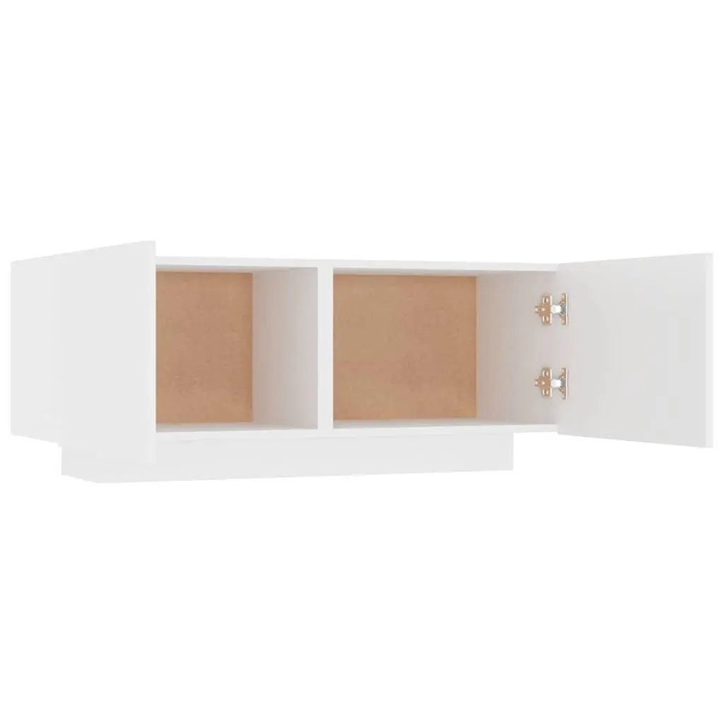 Bedside Cabinet White 100x35x40 cm Engineered Wood Storage Table Nightstand