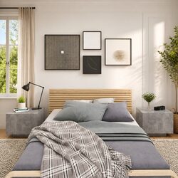 Grey Bedside Cabinet 100x35x40 cm for Modern Storage