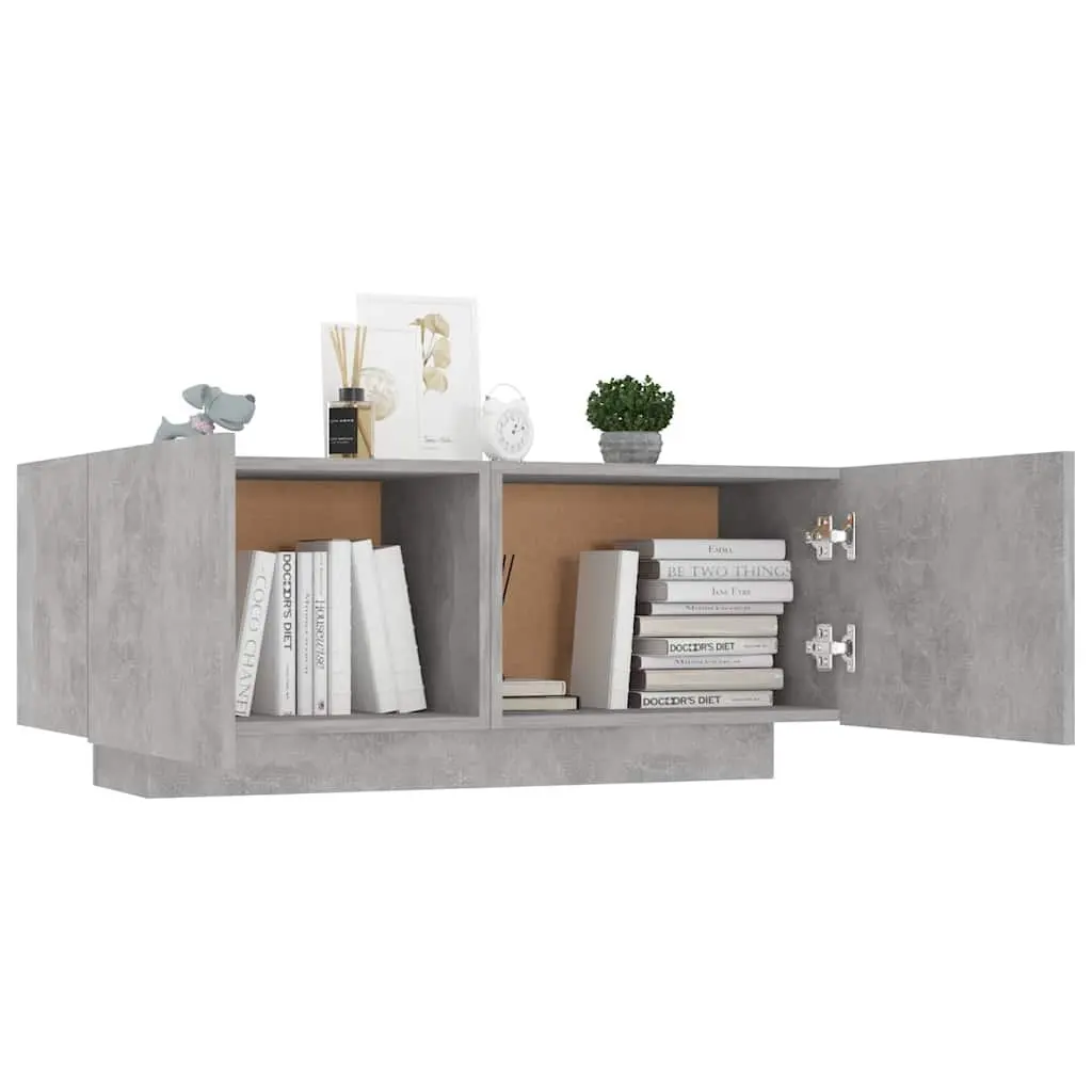 Bedside Cabinet Grey 100x35x40 cm Storage Table Nightstand Engineered Wood