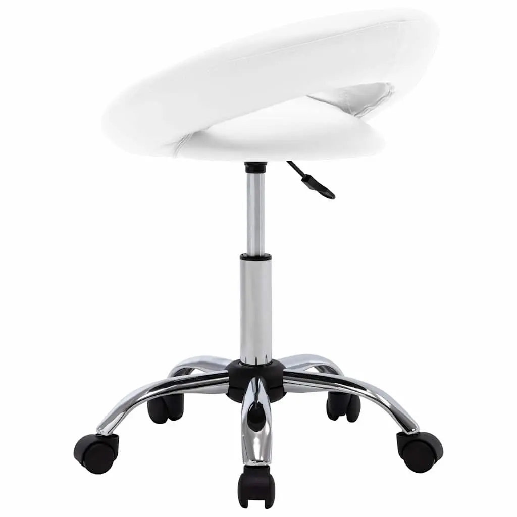 Swivel Dining Chair in White Faux Leather