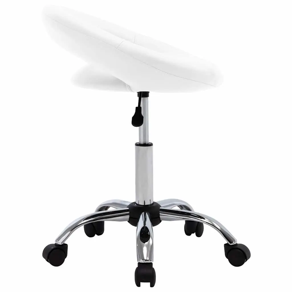 Swivel Dining Chair in White Faux Leather