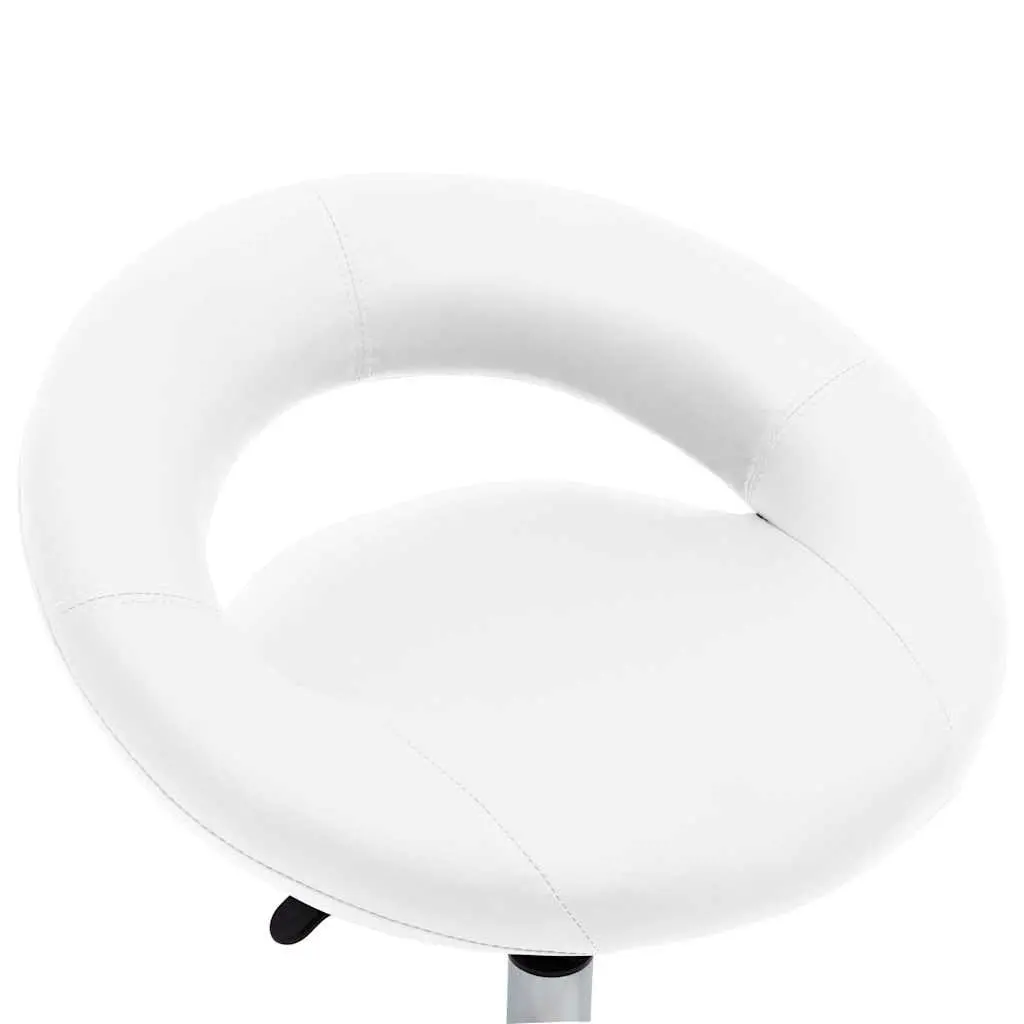 Swivel Dining Chair in White Faux Leather