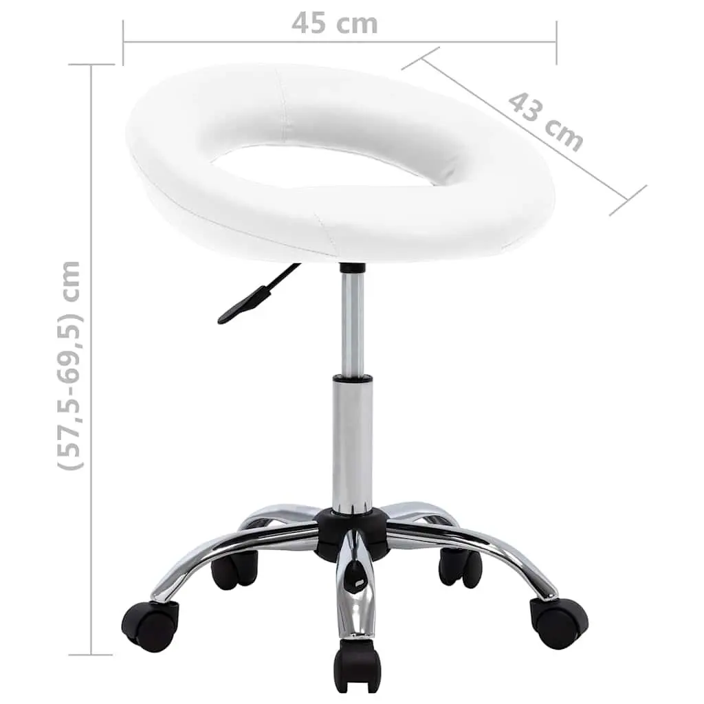 Swivel Dining Chair in White Faux Leather