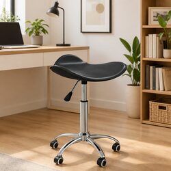 Comfortable Black Faux Leather Office Chair
