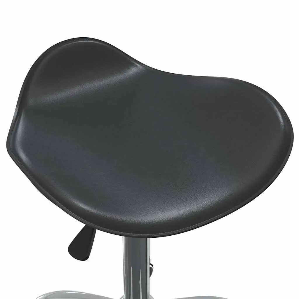 Office Chair Black Faux Leather Adjustable Height 360 Degree Swivel