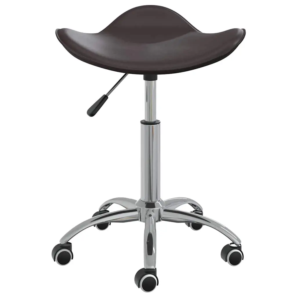 Office Chair Brown Faux Leather Height Adjustable Swivel Computer Desk Chair