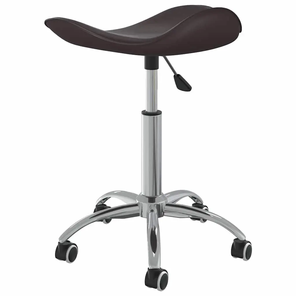 Office Chair Brown Faux Leather Height Adjustable Swivel Computer Desk Chair