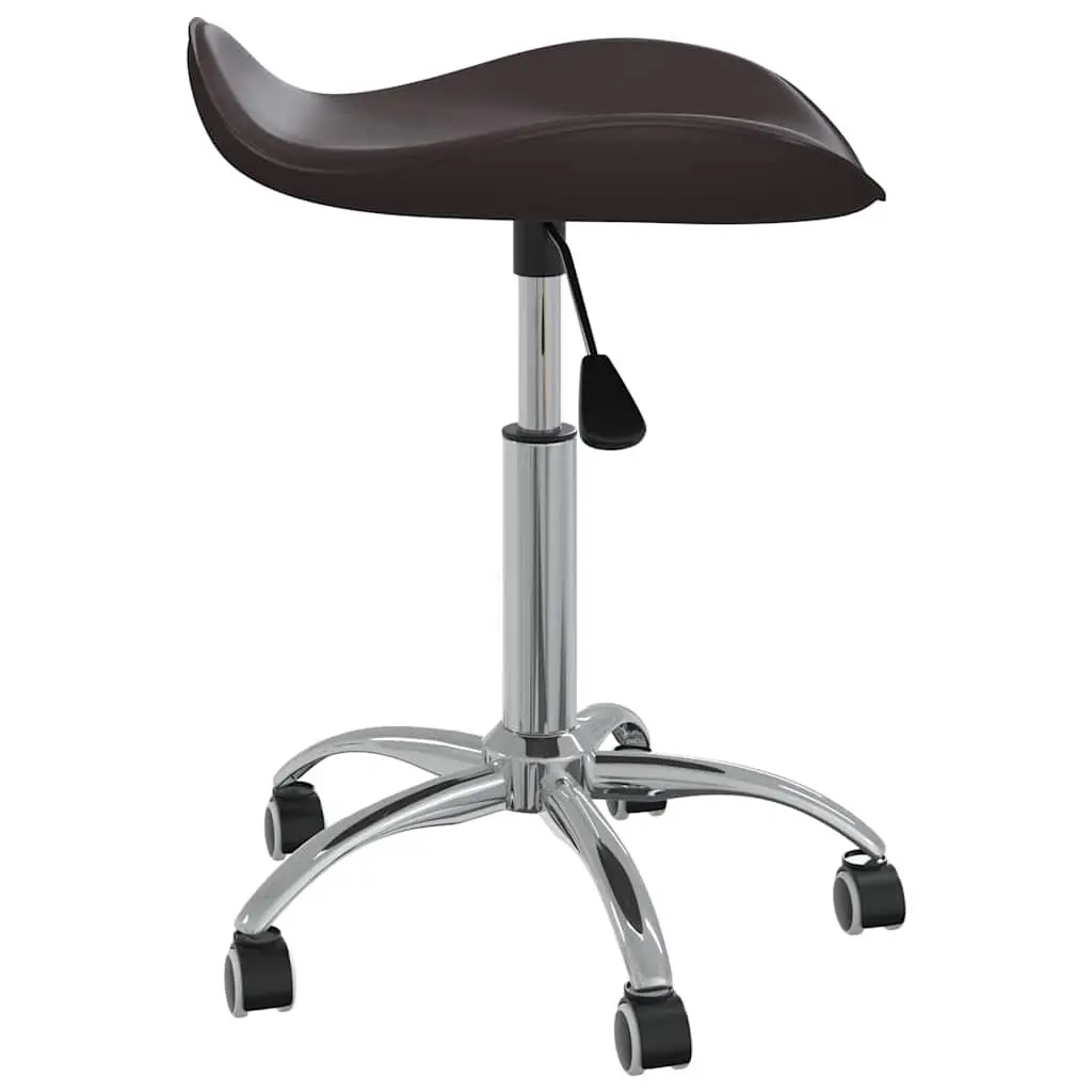 Office Chair Brown Faux Leather Height Adjustable Swivel Computer Desk Chair