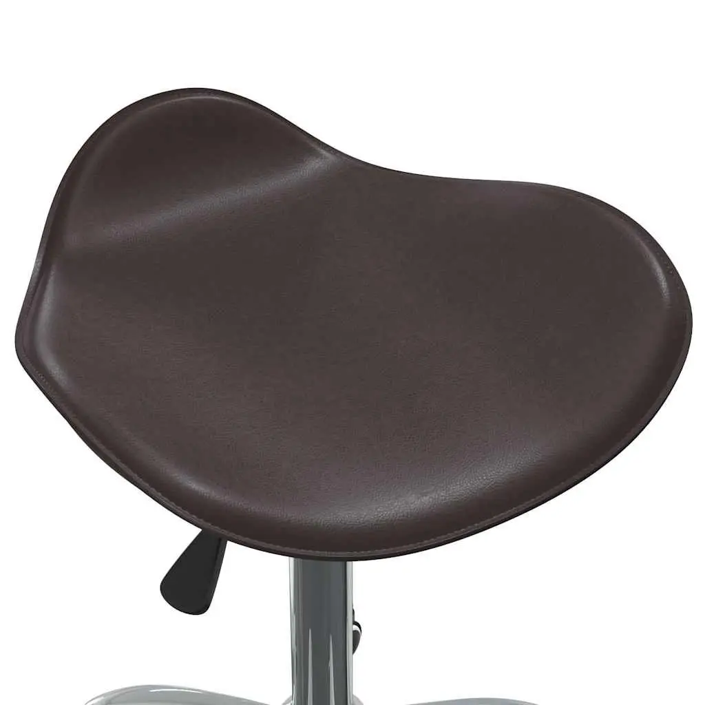 Office Chair Brown Faux Leather Height Adjustable Swivel Computer Desk Chair