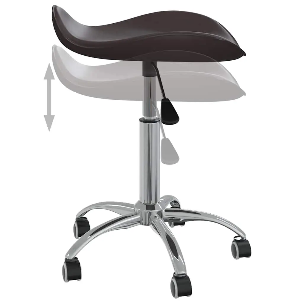 Office Chair Brown Faux Leather Height Adjustable Swivel Computer Desk Chair
