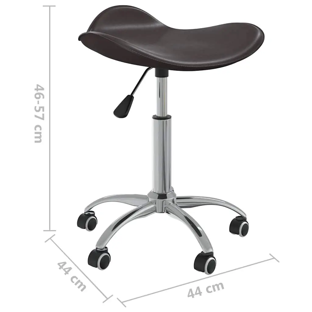 Office Chair Brown Faux Leather Height Adjustable Swivel Computer Desk Chair
