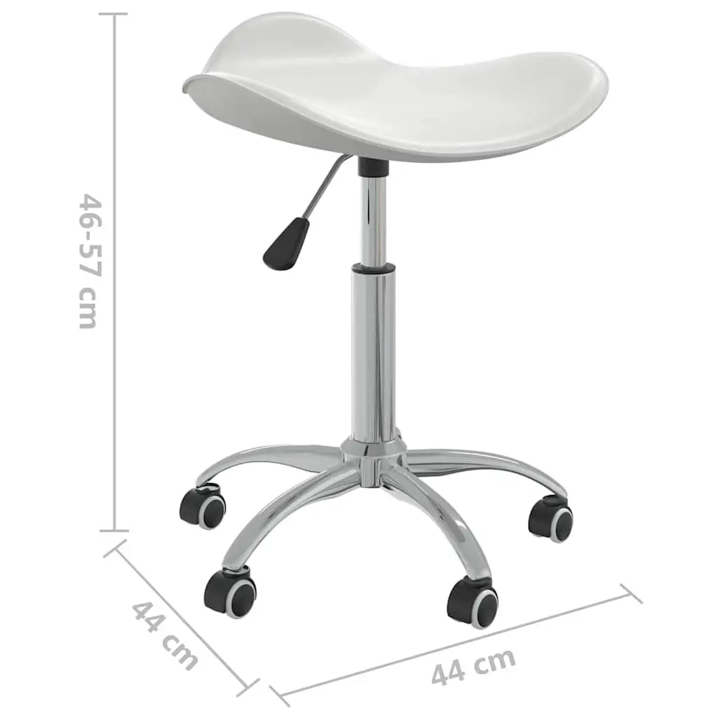 Swivel Dining Chair White Faux Leather Contemporary Kitchen Gas Lift Height