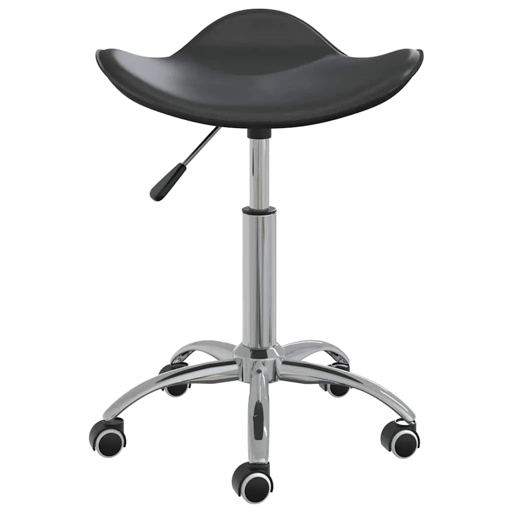 Swivel Dining Chair Black Faux Leather Contemporary Design Gas Lift Height