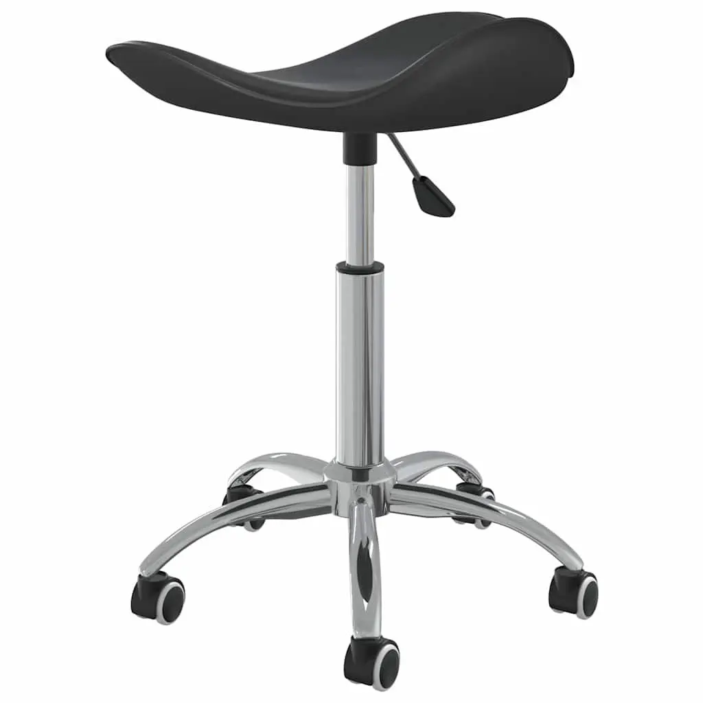 Swivel Dining Chair Black Faux Leather Contemporary Design Gas Lift Height
