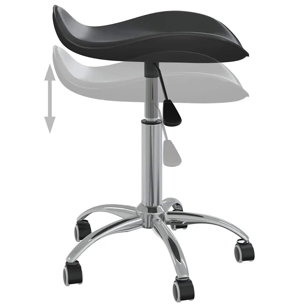 Swivel Dining Chair Black Faux Leather Contemporary Design Gas Lift Height
