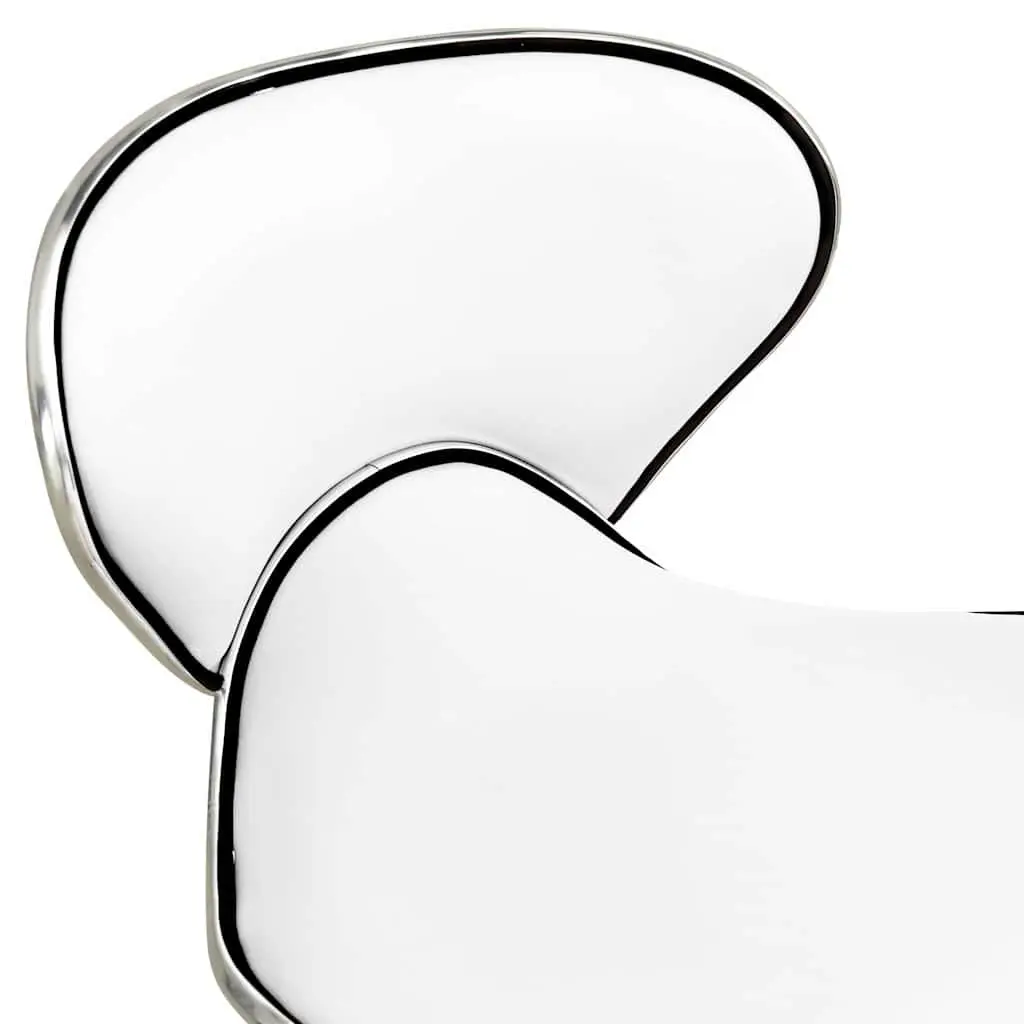 Office Chair White Faux Leather Height Adjustable Swivel Task Chair