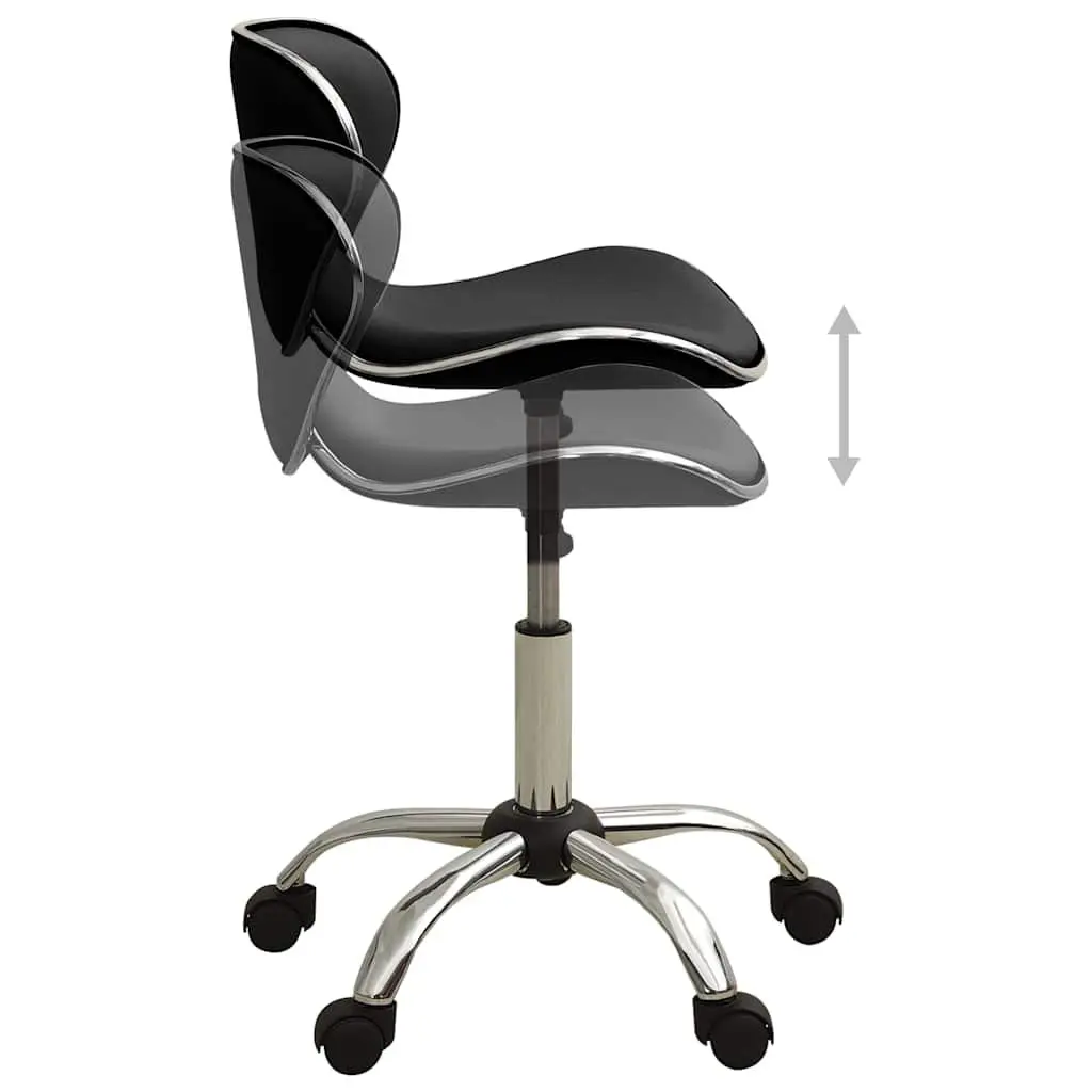 Office Chair Black Faux Leather Height Adjustable Swivel Desk Seat