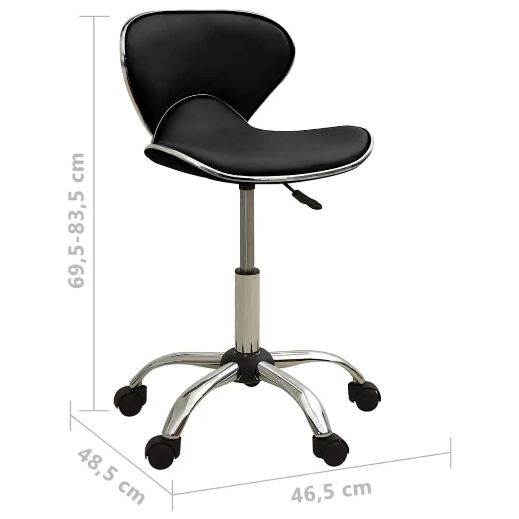 Office Chair Black Faux Leather Height Adjustable Swivel Desk Seat