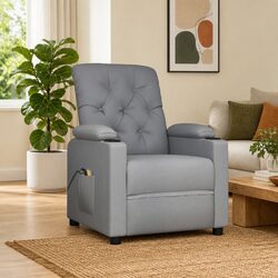 Comfortable Grey Fabric Electric Recliner Massage Chair
