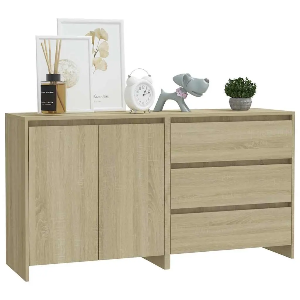 Beige 2 Piece Sideboard Storage Cabinet for Living Rooms